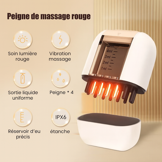 Boosthair LED Peine de Stimulation du cuir chevelu à Microcourants & Lumière Rouge